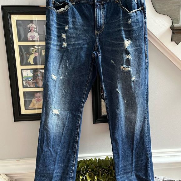 CAbi 100% BF Distressed Jeans sz 12 - Picture 4 of 6